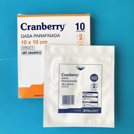 1 Gasa Parafinada Esteril Cranberry 10x10 cms Caja 10 u