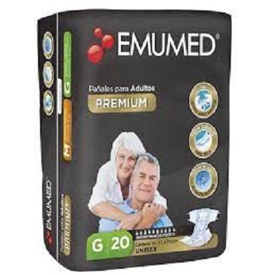 1 Pañal Adulto Premium Emumed G 20 u.(110-150 cms) Codigo CI190042